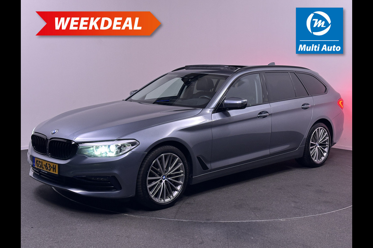 BMW 5 Serie Touring 530i Sportline 252pk | Panodak | Luxe Lederen comfortstoelen Memory | Head-up Display | Carplay | 360 Camera | Stoelventilatie |