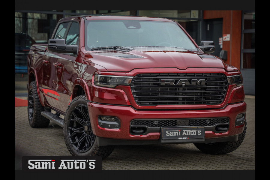 Dodge Ram 2025 LARAMIE SPORT HURRICANE 420PK 636 Nm | PRIJS MET LPG EN COVER EN GARANTIE | DUBBELE CABINE | PICK UP | 5 PERSOONS | DC | GRIJSKENTEKEN | Velvet Red Pearl VOORAAD 2218 - 3854