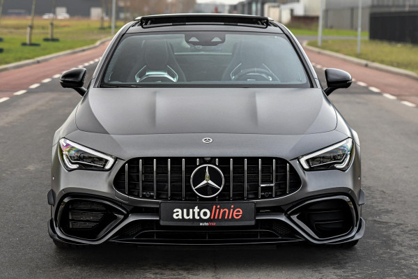 Mercedes-Benz CLA-Klasse AMG 45 S 4MATIC+ Aero, Perf stuur, Pano, Schaal, Memory, Koeling, 360, HUD, Burm, Keyless, Dodeh, CarPlay