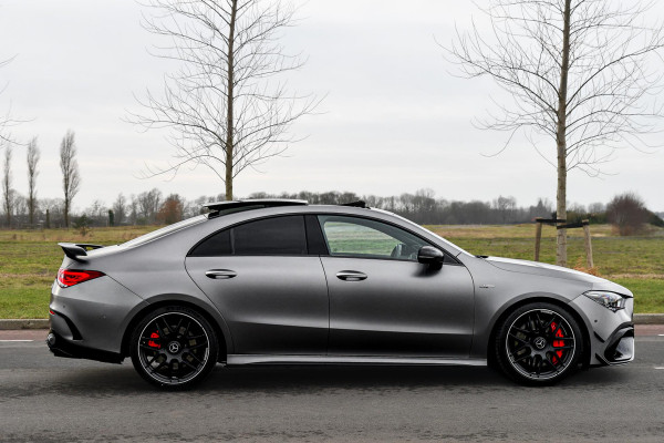 Mercedes-Benz CLA-Klasse AMG 45 S 4MATIC+ Aero, Perf stuur, Pano, Schaal, Memory, Koeling, 360, HUD, Burm, Keyless, Dodeh, CarPlay