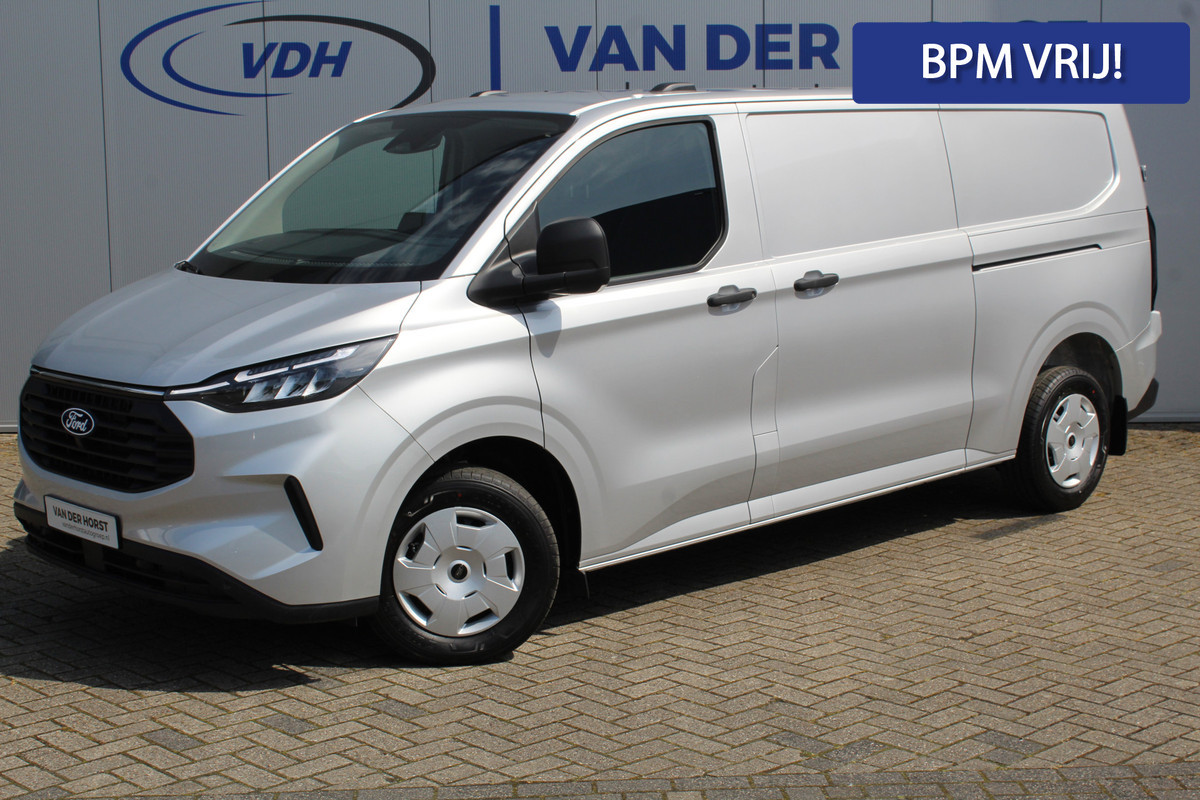 Ford Transit Custom 320 2.0-136pk TDCI L2H1 ´Trend´, schuifdeur li. + re. ! Overtuig u van de rijkwaliteiten van dit nieuwe model Ford Transit Custom. Camera, LED koplampen, Cruise Control, Aut. Airco, Navigatie by Apple / Android, Voorraam verwarmd, Metallic lak etc.