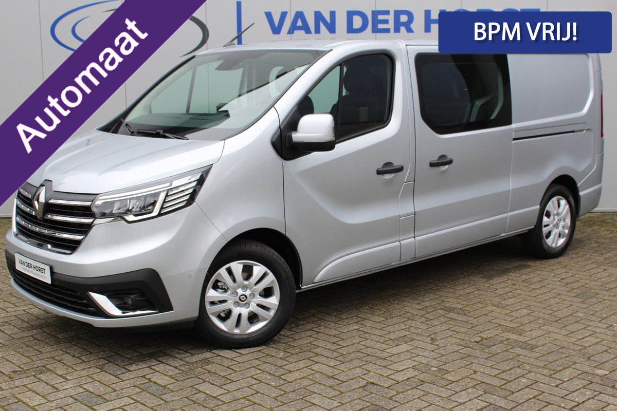 Renault Trafic 2.0-170pk dCi T29 L2H1 Luxe dubbele cabine AUTOMAAT. Zeer luxe Renault Trafic dubbele cabine. Volautm. airco, navigatie, telefoonvoorb., metallic lak, LM wielen, schuifdeur li.+re., armsteunen li.+re voor, Isofix etc, etc