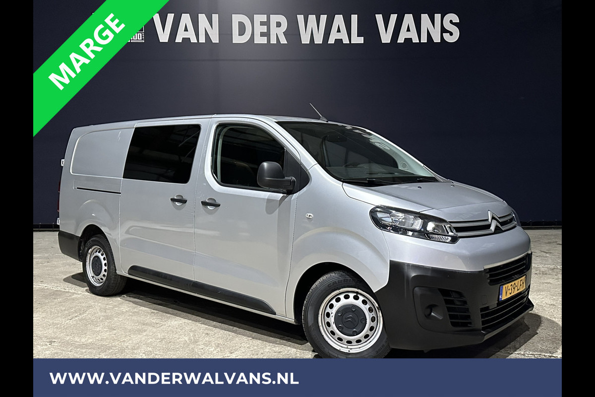 Citroën Jumpy 2.0 BlueHDI **MARGE, GEEN BTW** 123pk L3H1 XL Dubbel cabine Euro6 Airco | 2500kg Trekhaak Cruisecontrol, Apple Carplay, Navigatie, Parkeersensoren, 5-Zits