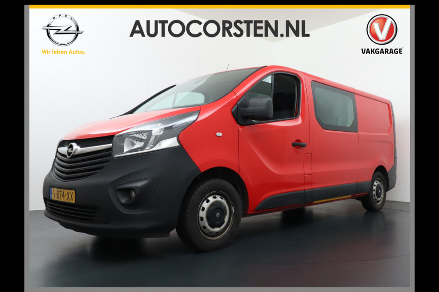 Opel Vivaro D126pk D.C. L2H1 Dubbele Cabine 5 Pers. Trekhaak Airco Navi Camera CruiseControl Pdc Bluetooth Licht-Regensensor 1.6CDTI DC Betonplex vloer Wandbetimmering Sport EcoFlex 1e Eigenaar Euro 6 2.000kg Trekgewicht