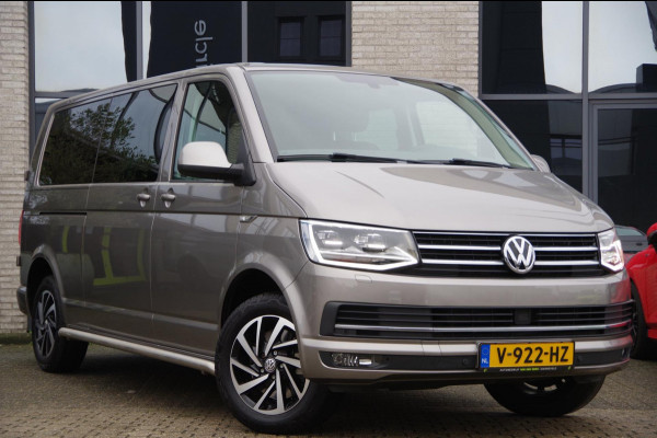 Volkswagen Transporter 2.0 TDI L2 DC-5P 204PK AUT. LED, LEDER, 2X SCHUIFDEUR, ADAPT. CRUISE, CAMERA, TREKHAAK, NAVI DUBBELE CABINE