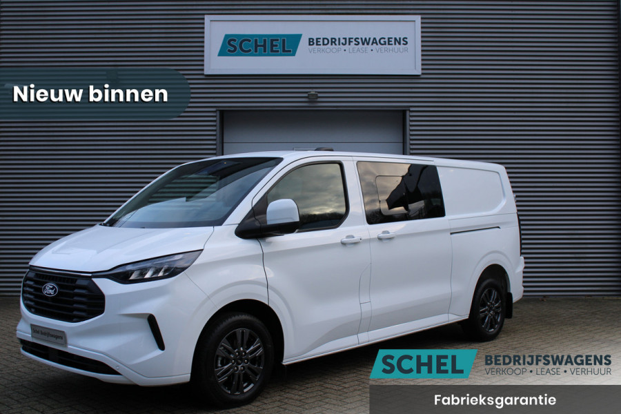 Ford Transit Custom 320 2.0 TDCI L2H1 Limited DC 170pk - Adaptive Cruise - Navi - 2x Schuifdeur - Verwarmd stuur - 70l tank - 17" LM velgen - Rijkla