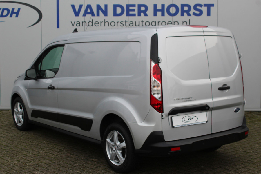 Ford Transit Connect 1.5-120pk EcoBlue S&S L2 Trend AUTOMAAT ! Opgelet ! Deze nette en luxe Ford Connect kan u nog jaren tot dienst zijn ! Navigatie, telefoonvoorb., volautm. airco, stoel-, spiegel- en voorraamverw., cruise control, camera, pdc v+a, metallic lak, LM wielen etc.