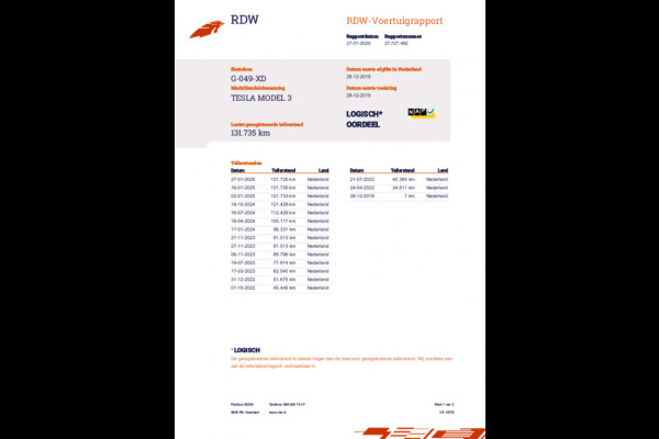 Tesla Model 3 Long Range AWD 75 kWh 85% SOH Trekhaak (1.000kg)
