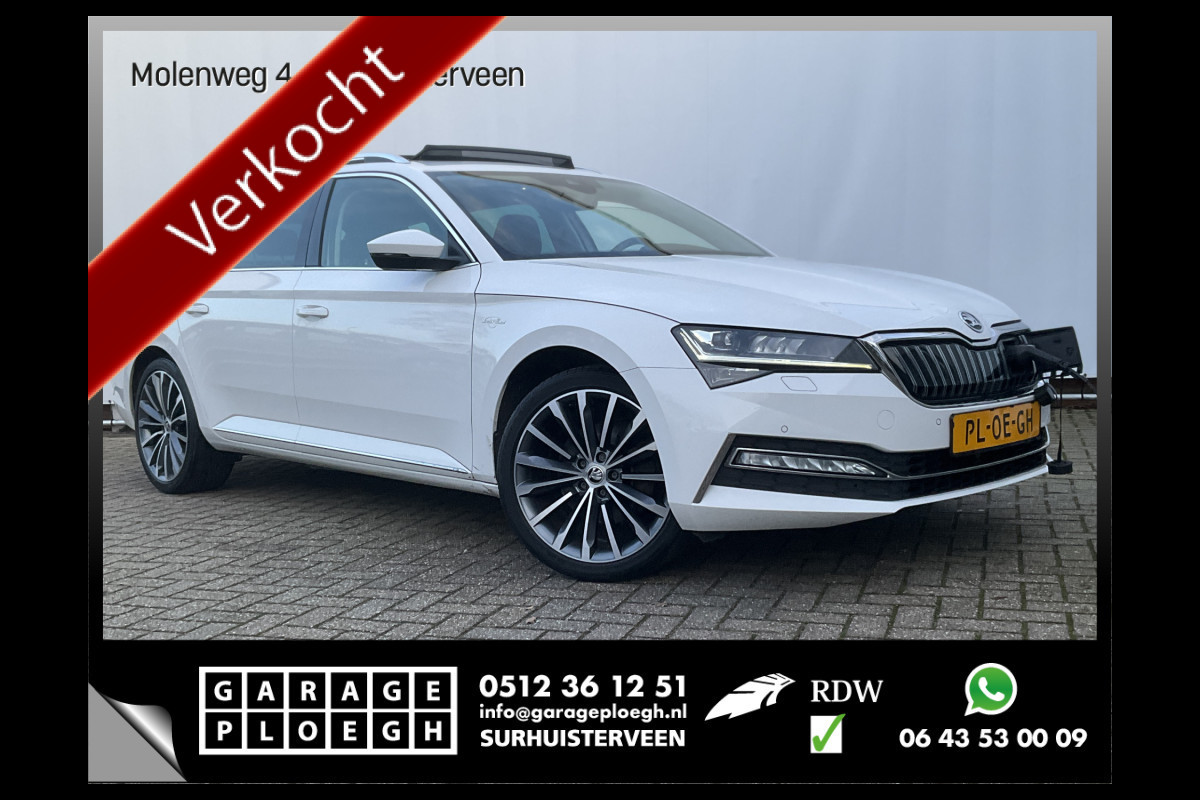 Škoda Superb Combi 1.4 TSI iV L&K PHEV Vol Opties! Laurin&Klement Pano Standkachel Leer+Verw V+A Sportline Business CantonSound