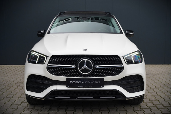 Mercedes-Benz GLE 350 D 4MATIC | AMG | Burmester | Adaptive Cruise Control | Stoelverwarming | Panoramadak | Luchtvering | Trekhaak | Grijs Kenteken | 360° Camera | BTW | Apple Carplay | Ambiance Verlichting | Leder | Nigh