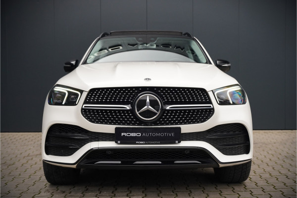 Mercedes-Benz GLE 350 D 4MATIC | AMG | Burmester | Adaptive Cruise Control | Stoelverwarming | Panoramadak | Luchtvering | Trekhaak | Grijs Kenteken | 360° Camera | BTW | Apple Carplay | Ambiance Verlichting | Leder | Nigh