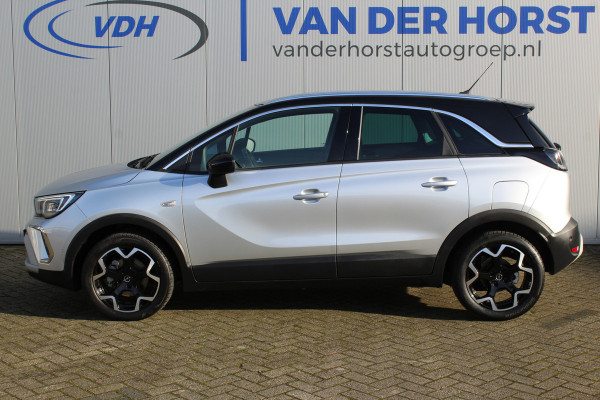 Opel Crossland 1.2-110pk Turbo 'Elegance'. Mooie en luxe hoogzitter met weinig km's ! Volautm. airco dual, cruise control, camera, comfortstoelen, metallic lak,  LM wielen, navigatie, telefoonvoorb., lane- en side assist, parkeersensoren v+a,  LED verlichting  etc.