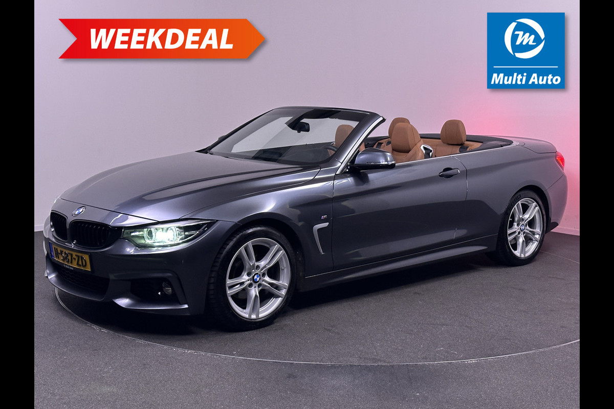 BMW 4 Serie Cabrio 420i High M Sport Edition 184pk Dealer O.H | Lederen Sportstoelen Memory | Navi Pro | Virtual Cockpit | DAB | Stuur / Stoelverwarming | LED | 18"L.M |