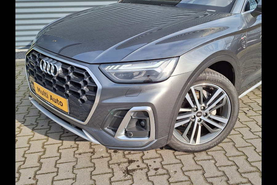 Audi Q5 50 TFSI e quattro S-Line Plug In Hybrid Daytona Grijs Facelift | Nieuw Model | PHEV | Trekhaak af Fabriek | Adaptive Cruise | Carplay | Camera | Virtual | Head-up Display | Keyless |