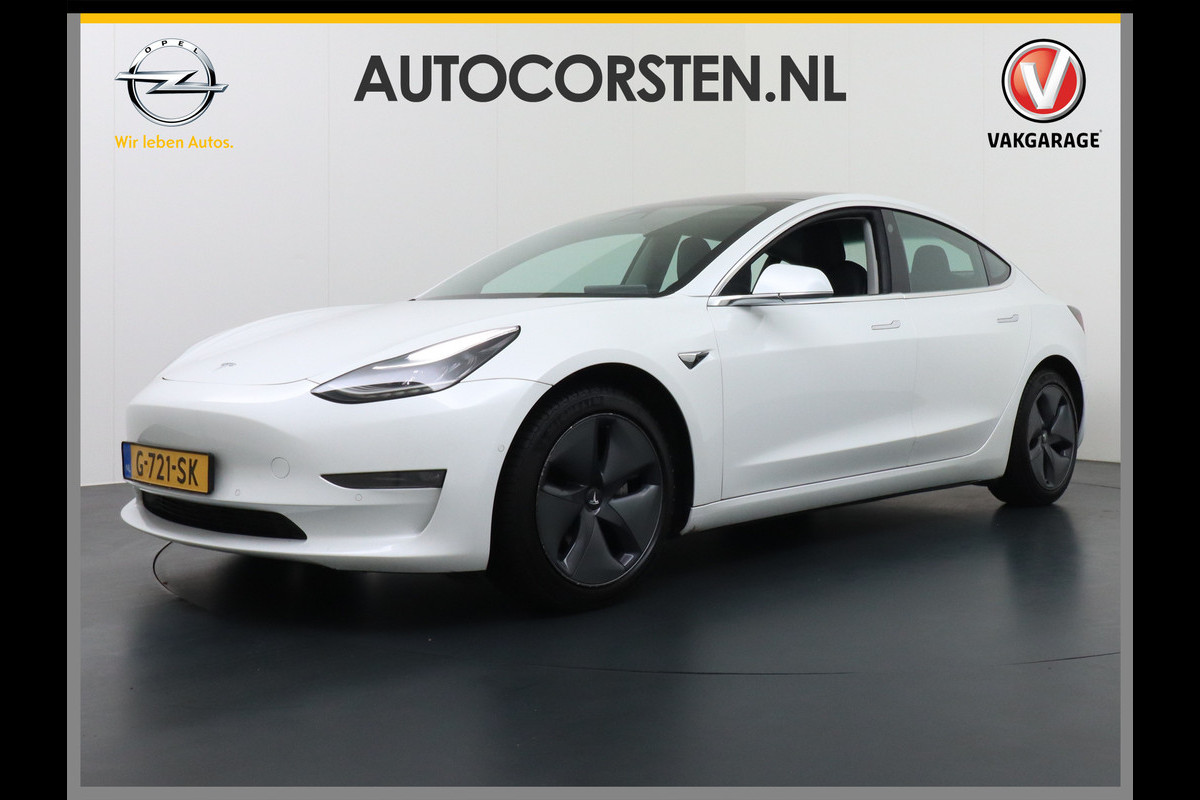 Tesla Model 3 Long Range 75kWh 463PK FSD-Full Self Driving Computer-3 Premium Audio 4wd  18" Lmv AutoPilot Panoramadak Camera's Leder Adaptive Stoel en achterbank verwarming Keyless Electr.Stoelen+Memory+Easy-Entry WiFi Origineel Nederlandse auto Grootste accu, Tot 16,5kwh thuis laden.