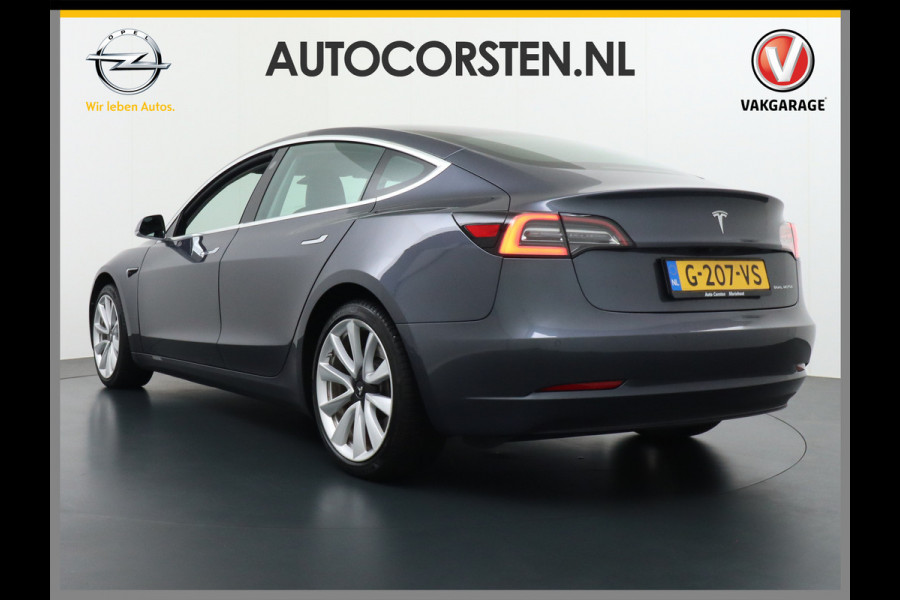 Tesla Model 3 Long Range 75kWh 463PK 19"lm Premium Audio 4wd  AutoPilot Panoramadak Camera's Leder Adaptive-CruiseControl-Stop&Go Pdc Ecc Dual Stoel en achterbank verwarming Keyless Electr.Stoelen+Memory+Easy-Entry WiFi Origineel Nederlandse auto Grootste accu, Tot 16,5kwh thuis laden.