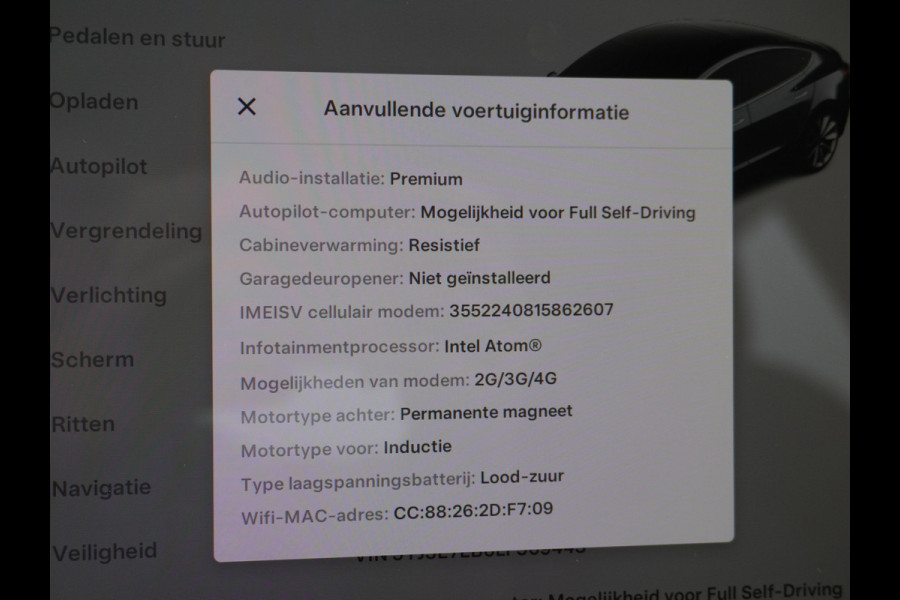 Tesla Model 3 Long Range 75kWh 463PK 19"lm Premium Audio 4wd  AutoPilot Panoramadak Camera's Leder Adaptive-CruiseControl-Stop&Go Pdc Ecc Dual Stoel en achterbank verwarming Keyless Electr.Stoelen+Memory+Easy-Entry WiFi Origineel Nederlandse auto Grootste accu, Tot 16,5kwh thuis laden.