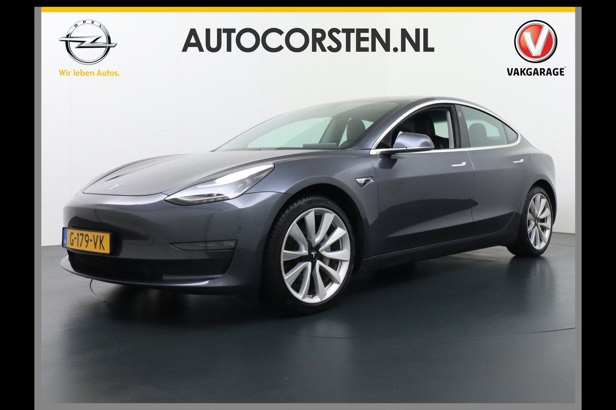 Tesla Model 3 Long Range 75kWh 463PK 19" FSD-Full Self Driving Computer-3 Premium Audio 4wd AutoPilot Panoramadak Camera's Leer Adaptive-Cruis Stoel en achterbank verwarming Electr.Stoelen+Memory+Easy-Entry WiFi Orig. NLse auto Grootste accu Tot 16,5kwh thuis laden. Accu-Garantie tot 27-12-2027 max 192.000km