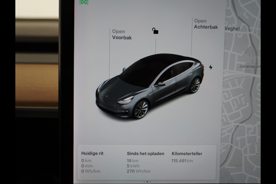 Tesla Model 3 Long Range 75kWh 463PK 19" FSD-Full Self Driving Computer-3 Premium Audio 4wd AutoPilot Panoramadak Camera's Leer Adaptive-Cruis Stoel en achterbank verwarming Electr.Stoelen+Memory+Easy-Entry WiFi Orig. NLse auto Grootste accu Tot 16,5kwh thuis laden. Accu-Garantie tot 27-12-2027 max 192.000km