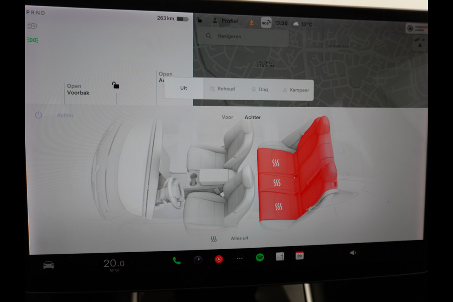 Tesla Model 3 Long Range 75kWh 463PK 19" FSD-Full Self Driving Computer-3 Premium Audio 4wd AutoPilot Panoramadak Camera's Leer Adaptive-Cruis Stoel en achterbank verwarming Electr.Stoelen+Memory+Easy-Entry WiFi Orig. NLse auto Grootste accu Tot 16,5kwh thuis laden. Accu-Garantie tot 27-12-2027 max 192.000km