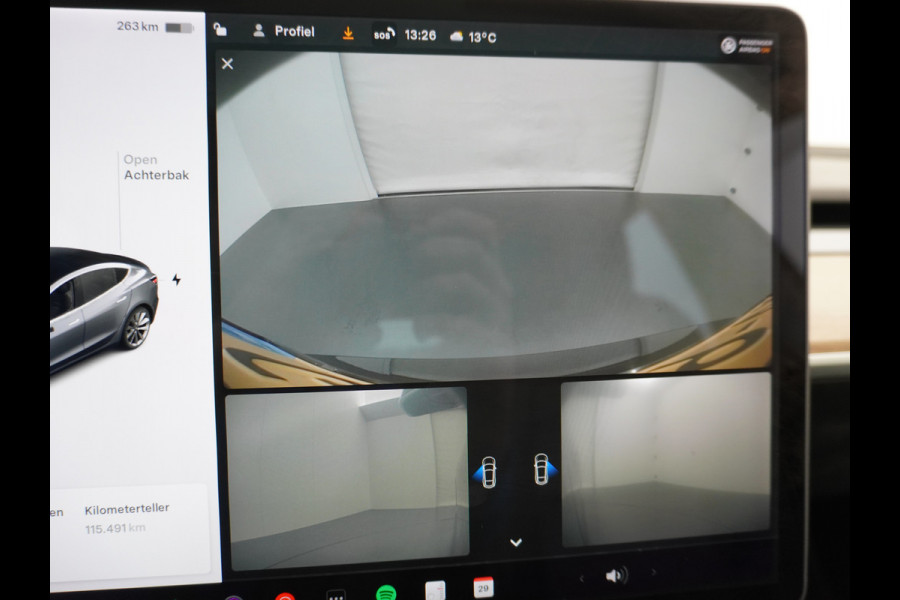 Tesla Model 3 Long Range 75kWh 463PK 19" FSD-Full Self Driving Computer-3 Premium Audio 4wd AutoPilot Panoramadak Camera's Leer Adaptive-Cruis Stoel en achterbank verwarming Electr.Stoelen+Memory+Easy-Entry WiFi Orig. NLse auto Grootste accu Tot 16,5kwh thuis laden. Accu-Garantie tot 27-12-2027 max 192.000km