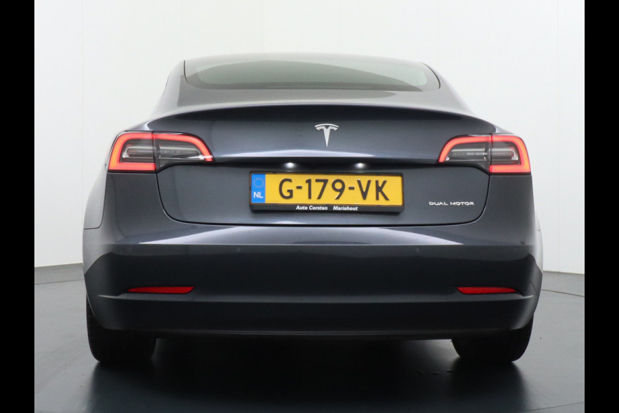 Tesla Model 3 Long Range 75kWh 463PK 19" FSD-Full Self Driving Computer-3 Premium Audio 4wd AutoPilot Panoramadak Camera's Leer Adaptive-Cruis Stoel en achterbank verwarming Electr.Stoelen+Memory+Easy-Entry WiFi Orig. NLse auto Grootste accu Tot 16,5kwh thuis laden. Accu-Garantie tot 27-12-2027 max 192.000km