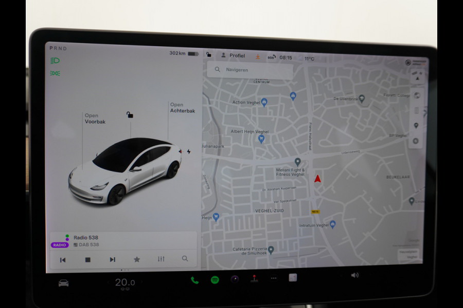 Tesla Model 3 Long Range 75kWh 463PK FSD-Full Self Driving Computer-3 Premium Audio 4wd  18" Lmv AutoPilot Panoramadak Camera's Leder Adaptive Stoel en achterbank verwarming Keyless Electr.Stoelen+Memory+Easy-Entry WiFi Origineel Nederlandse auto Grootste accu, Tot 16,5kwh thuis laden.