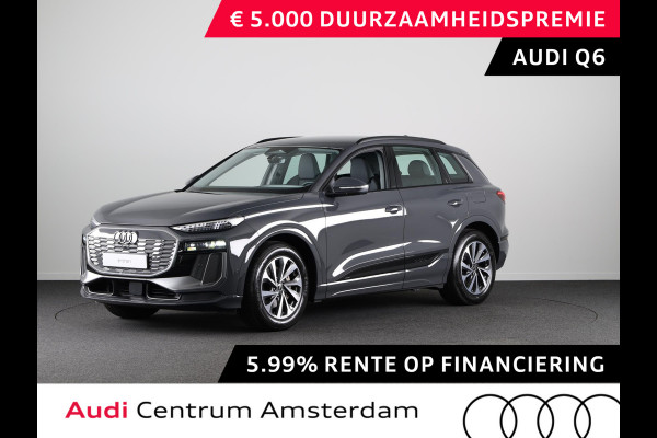 Audi Q6 Advanced edition e-tron perf 225kW/306pk 100Kwh Ha Tech Plus pakket, sportstoelen met leder, omgevingscamera's, adaptive cruisecontrol, verwarmbare voor en achterstoelen