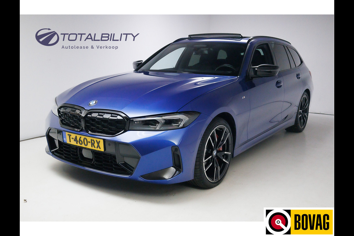 BMW 3 Serie Touring M340i xDrive | Panoramadak | Harmann Kardon | Wegklapbare trekhaak Automatische achterklep, Leer, Carbonafwerking, Shadowline, Stoel/stuurverw.