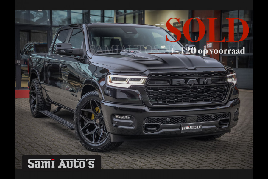 Dodge Ram 1500 LIMITED NIGHT H.O 540 PK 706 Nm | XB9 | MASSAGE | BOM VOL | CREW CAB | DUBBELE CABINE | GRIJSKENTEKEN | 5 PERSOONS | DE MEEST LUXUEUZE en BEGEERDE Pick-up