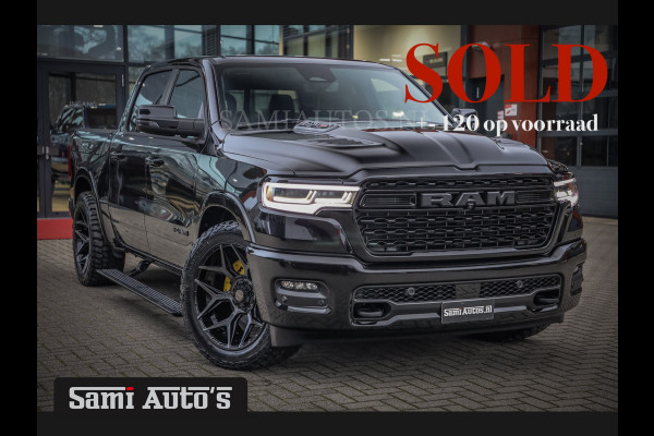 Dodge Ram 1500 LIMITED NIGHT H.O 540 PK 706 Nm | XB9 | MASSAGE | BOM VOL | CREW CAB | DUBBELE CABINE | GRIJSKENTEKEN | 5 PERSOONS | DE MEEST LUXUEUZE en BEGEERDE Pick-up