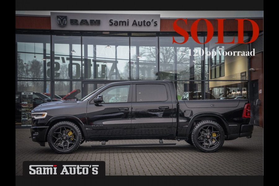 Dodge Ram 1500 LIMITED NIGHT H.O 540 PK 706 Nm | XB9 | MASSAGE | BOM VOL | CREW CAB | DUBBELE CABINE | GRIJSKENTEKEN | 5 PERSOONS | DE MEEST LUXUEUZE en BEGEERDE Pick-up