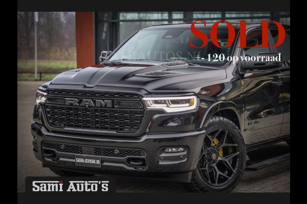 Dodge Ram 1500 LIMITED NIGHT H.O 540 PK 706 Nm | XB9 | MASSAGE | BOM VOL | CREW CAB | DUBBELE CABINE | GRIJSKENTEKEN | 5 PERSOONS | DE MEEST LUXUEUZE en BEGEERDE Pick-up