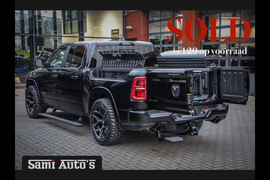 Dodge Ram 1500 LIMITED NIGHT H.O 540 PK 706 Nm | XB9 | MASSAGE | BOM VOL | CREW CAB | DUBBELE CABINE | GRIJSKENTEKEN | 5 PERSOONS | DE MEEST LUXUEUZE en BEGEERDE Pick-up