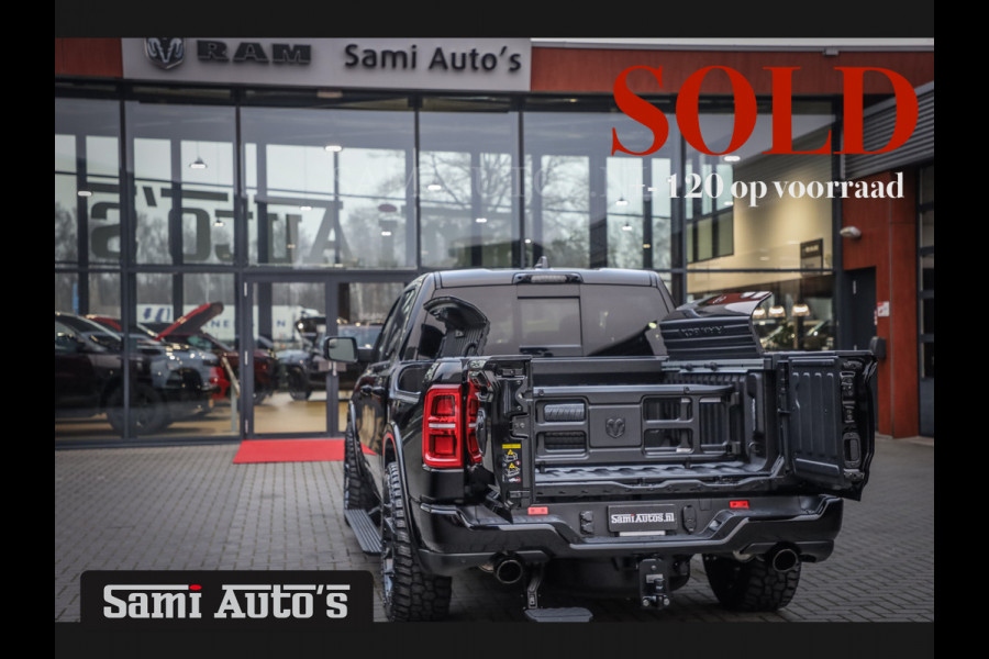 Dodge Ram 1500 LIMITED NIGHT H.O 540 PK 706 Nm | XB9 | MASSAGE | BOM VOL | CREW CAB | DUBBELE CABINE | GRIJSKENTEKEN | 5 PERSOONS | DE MEEST LUXUEUZE en BEGEERDE Pick-up