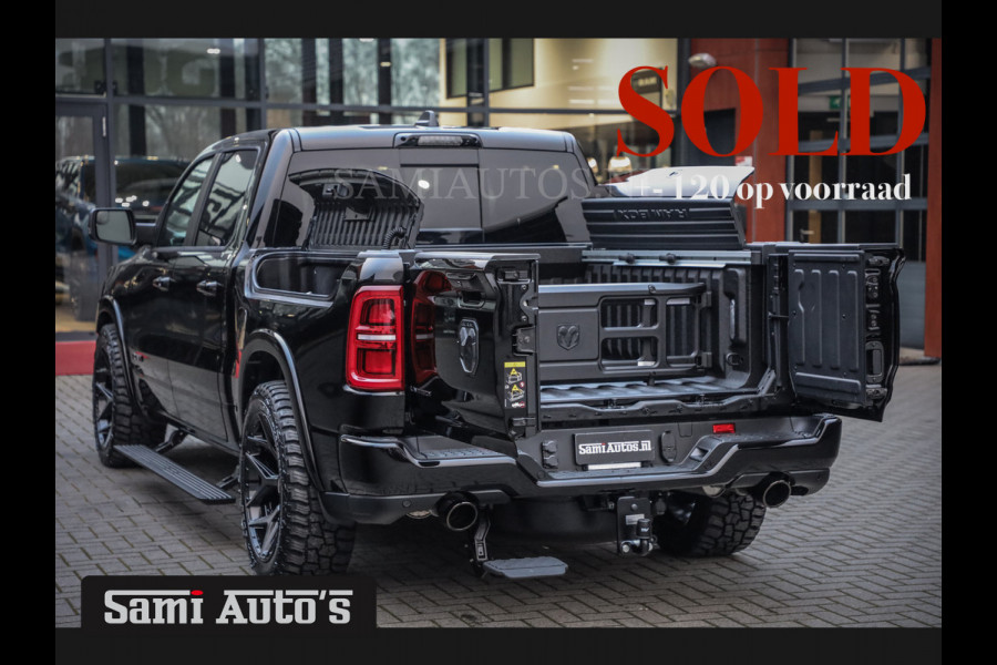 Dodge Ram 1500 LIMITED NIGHT H.O 540 PK 706 Nm | XB9 | MASSAGE | BOM VOL | CREW CAB | DUBBELE CABINE | GRIJSKENTEKEN | 5 PERSOONS | DE MEEST LUXUEUZE en BEGEERDE Pick-up