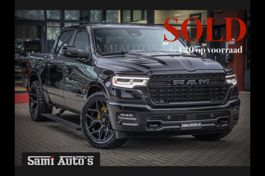 Dodge Ram 1500 LIMITED NIGHT H.O 540 PK 706 Nm | XB9 | MASSAGE | BOM VOL | CREW CAB | DUBBELE CABINE | GRIJSKENTEKEN | 5 PERSOONS | DE MEEST LUXUEUZE en BEGEERDE Pick-up