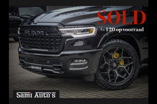 Dodge Ram 1500 LIMITED NIGHT H.O 540 PK 706 Nm | XB9 | MASSAGE | BOM VOL | CREW CAB | DUBBELE CABINE | GRIJSKENTEKEN | 5 PERSOONS | DE MEEST LUXUEUZE en BEGEERDE Pick-up