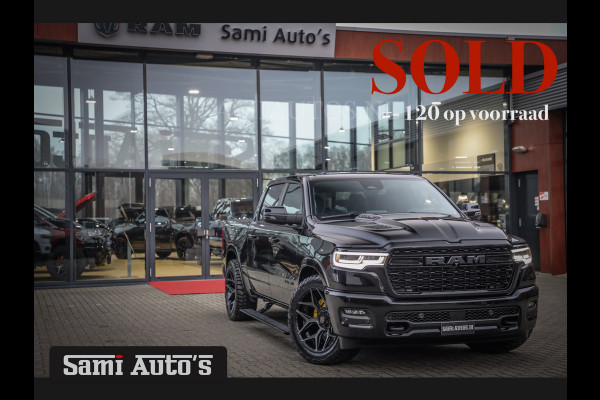 Dodge Ram 1500 LIMITED NIGHT H.O 540 PK 706 Nm | XB9 | MASSAGE | BOM VOL | CREW CAB | DUBBELE CABINE | GRIJSKENTEKEN | 5 PERSOONS | DE MEEST LUXUEUZE en BEGEERDE Pick-up