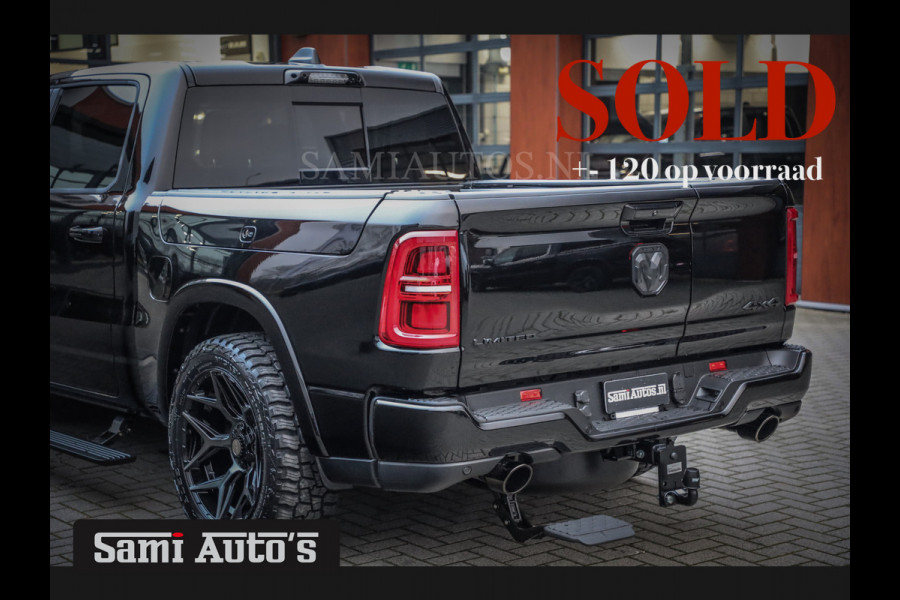 Dodge Ram 1500 LIMITED NIGHT H.O 540 PK 706 Nm | XB9 | MASSAGE | BOM VOL | CREW CAB | DUBBELE CABINE | GRIJSKENTEKEN | 5 PERSOONS | DE MEEST LUXUEUZE en BEGEERDE Pick-up