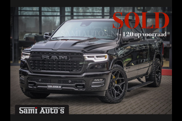 Dodge Ram 1500 LIMITED NIGHT H.O 540 PK 706 Nm | XB9 | MASSAGE | BOM VOL | CREW CAB | DUBBELE CABINE | GRIJSKENTEKEN | 5 PERSOONS | DE MEEST LUXUEUZE en BEGEERDE Pick-up