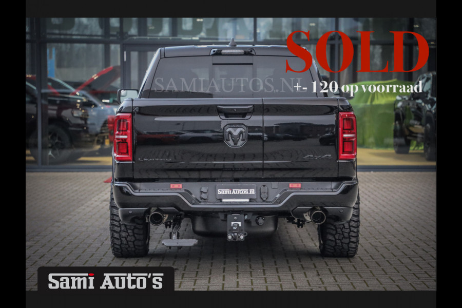 Dodge Ram 1500 LIMITED NIGHT H.O 540 PK 706 Nm | XB9 | MASSAGE | BOM VOL | CREW CAB | DUBBELE CABINE | GRIJSKENTEKEN | 5 PERSOONS | DE MEEST LUXUEUZE en BEGEERDE Pick-up