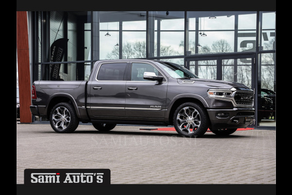 Dodge Ram 1500 LIMITED RAMBOX | LUCHTVERING | 5.7 V8 4X4 | MULTI TAILGATE | HUD | ADAPTIVE CRUISE | EERSTE EIGENAAR | LPG PRINS | 3500KG 360 CAMERA | LANE ASSIST | MEMORY SEATS | DUBBELE CABINE | CREWCAB