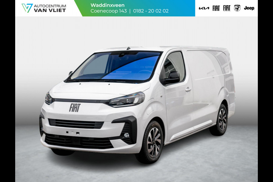 Fiat E-Scudo L3 75 kWh | Pack City | Pack Exterieur | 17" | Laadruimte afw. | Full Led Kopl. | Tussenschot | Reservewiel