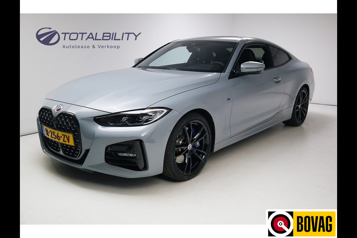 BMW 4 Serie Coupé 430i M-Sport | 50 Jahre edition | High Executive | Pano | Headup | Harman Kardon | Leder | NL auto Brooklyn Grey metallic, Stoel- en stuurverwarming, 19" velgen