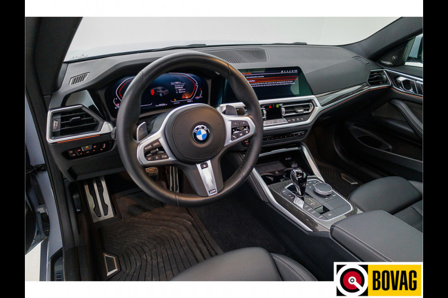 BMW 4 Serie Coupé 430i M-Sport | 50 Jahre edition | High Executive | Pano | Headup | Harman Kardon | Leder | NL auto Brooklyn Grey metallic, Stoel- en stuurverwarming, 19" velgen