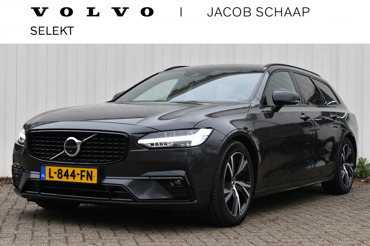 Volvo V90 B4 211PK Automaat Ultimate Dark | Panoramadak | Leder | ACC | Blis | Trekhaak | 360 camera | H&K | HUD | 19"LMV |