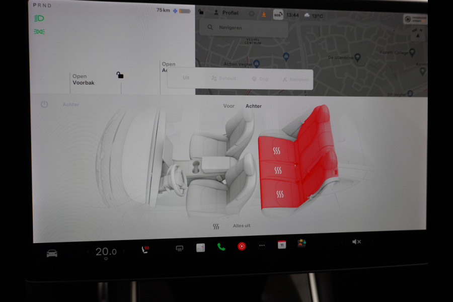 Tesla Model 3 Performance 513pk 3,4 sec 0-100 ! 20"lm FSD-computer 3 AutoPilot Carbon-Spoiler Premium-HiFi Pano.dak Camera Leer Adaptive-Cruis Navigatiesysteem full map LED-a+v Comfortstoel(en) ACC Dual-ECC DAB Voorverwarmen interieur via App Keyless via Telefoonsleutel One-Pedal-Drive 4wd Rode Remklauwen Carbon-Spoiler Premium Audio Veel grip door 4WD vierwielaandrijving.  Origineel Nederlandse auto ! nieuwprijs euro 65.680 euro Accu garantie 23-12-2027