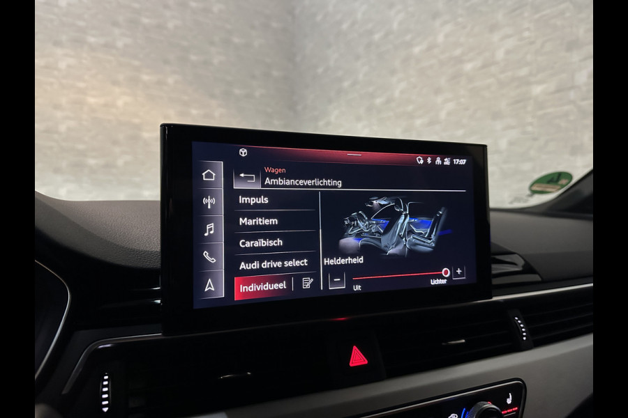 Audi A5 Sportback 40 TFSI S-Line | B&O Sound | LED-Matrix | Sfeerverlichting | Virtual-Cockpit | Leder | Keyless-Entry | 20'' | Climate Control | Carplay | Sportstuur | Draadloos Laden | Stoelverwarming | Camera | Rijklaar incl. BOVAG garantie |