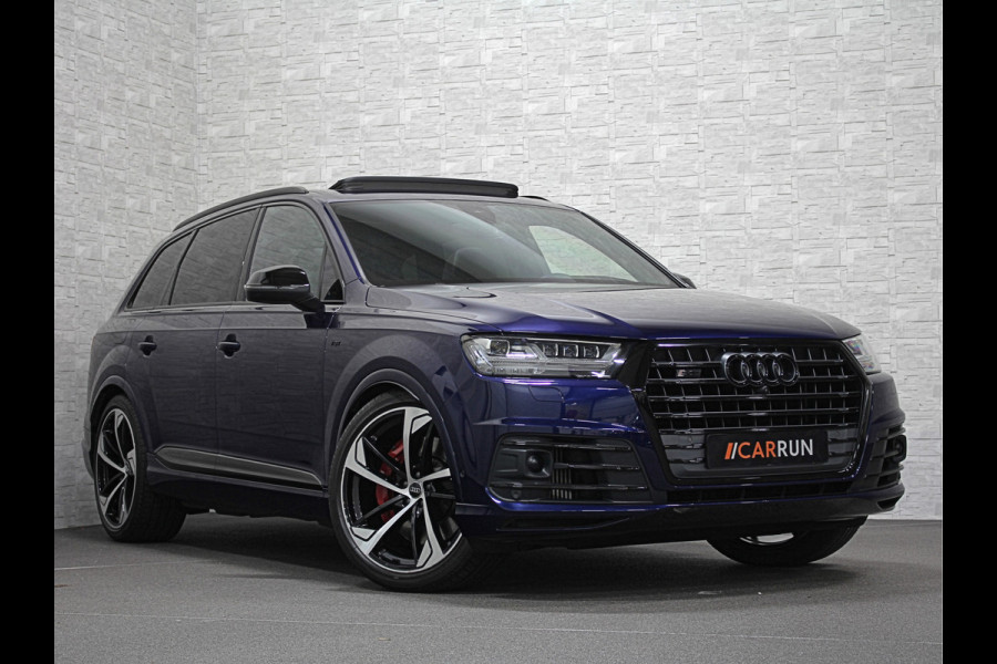 Audi Q7 SQ7 V8 4.0 TDI | 360 View | Carbon | ACC | Panorama | Soft-Close | Head-Up | Nachtzicht | Trekhaak | Luchtvering | BOSE | Keyless-Entry | Memory | 4-Zone Clima | Stoelverwarming V+A | Standkachel | ISO-Glas | Sfeerverlichting | Tour-Pakket | DAB | Draadloos Laden | Lane Assist |